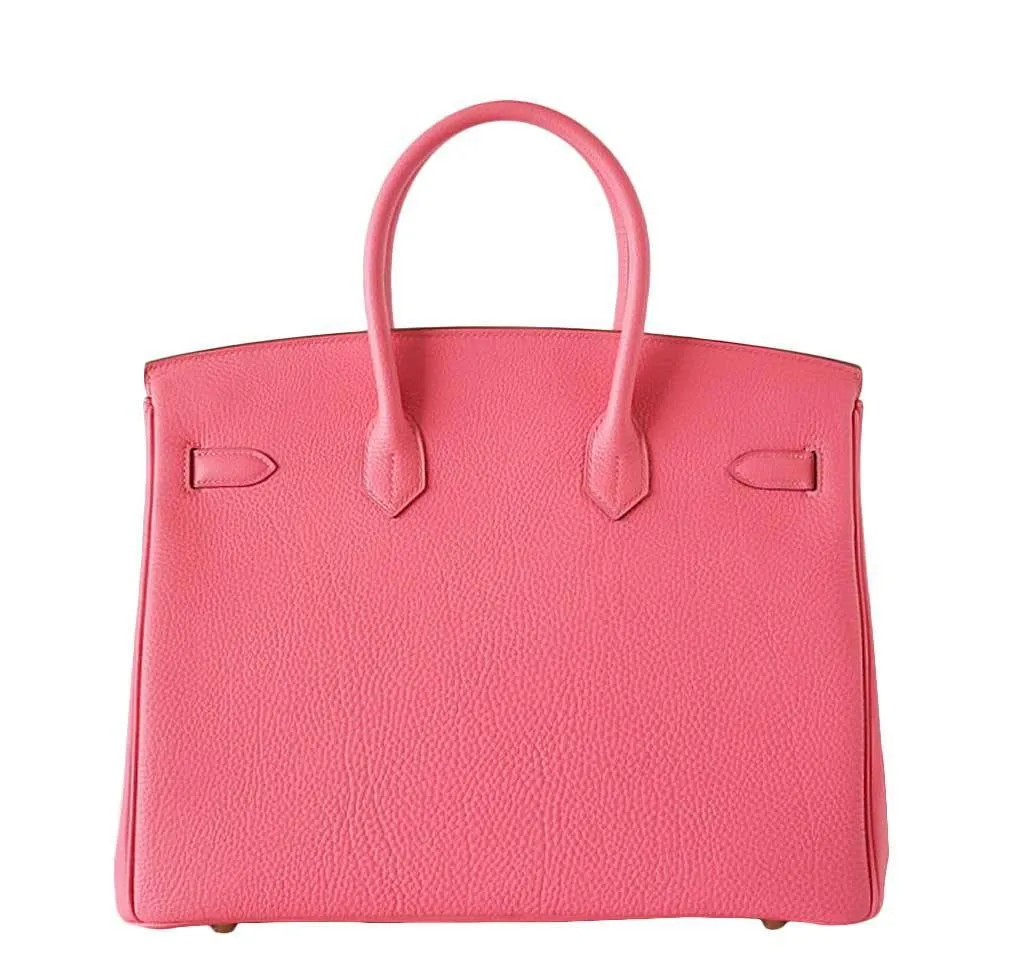 Hermès Birkin 35 Rose Lipstick Bag GHW