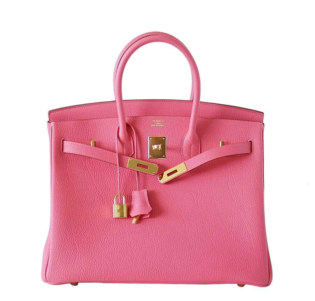 Hermès Birkin 35 Rose Lipstick Bag GHW