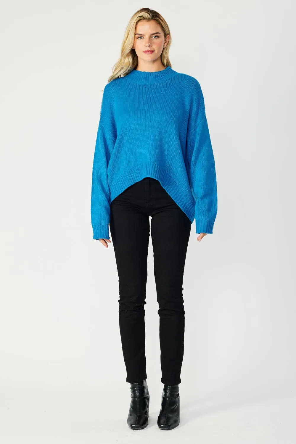 High Low Sweater | Cobalt