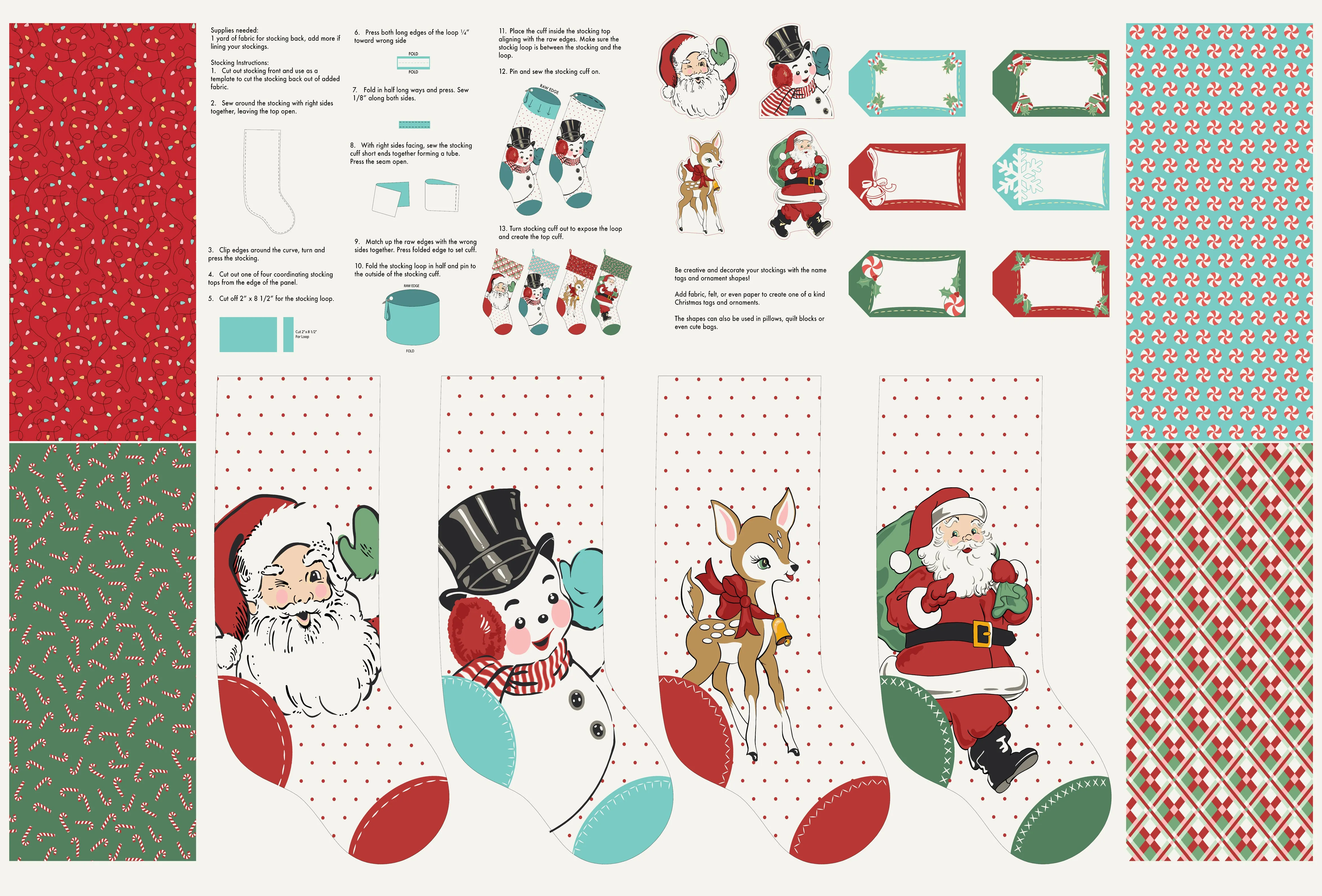 Holly Jolly Santa Panel by Urban Chiks