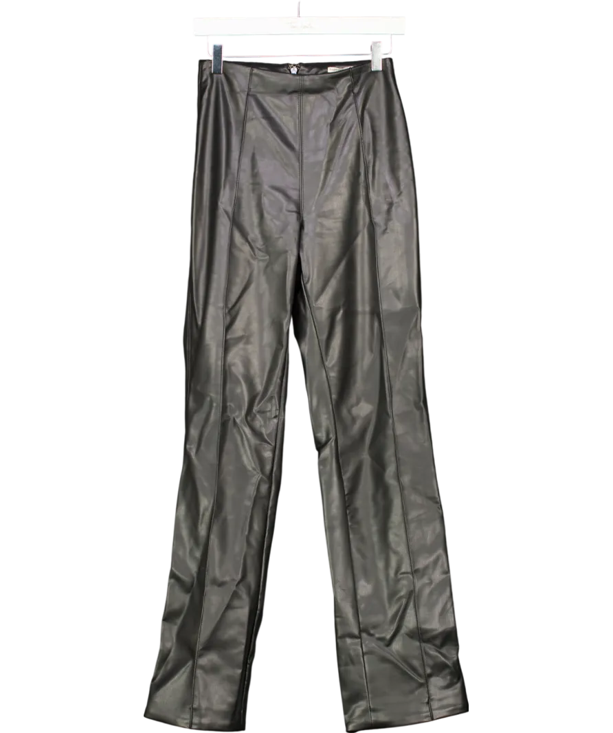 House of CB Black Elenaora Vegan Leather Trousers UK S