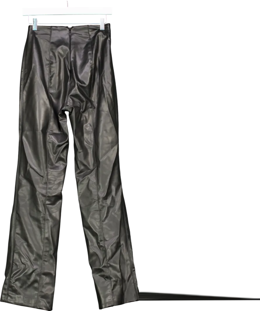 House of CB Black Elenaora Vegan Leather Trousers UK S