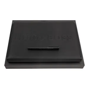 HUGO BOSS HPAP209A-Set Label Black (fountain pen & conference folder A4)