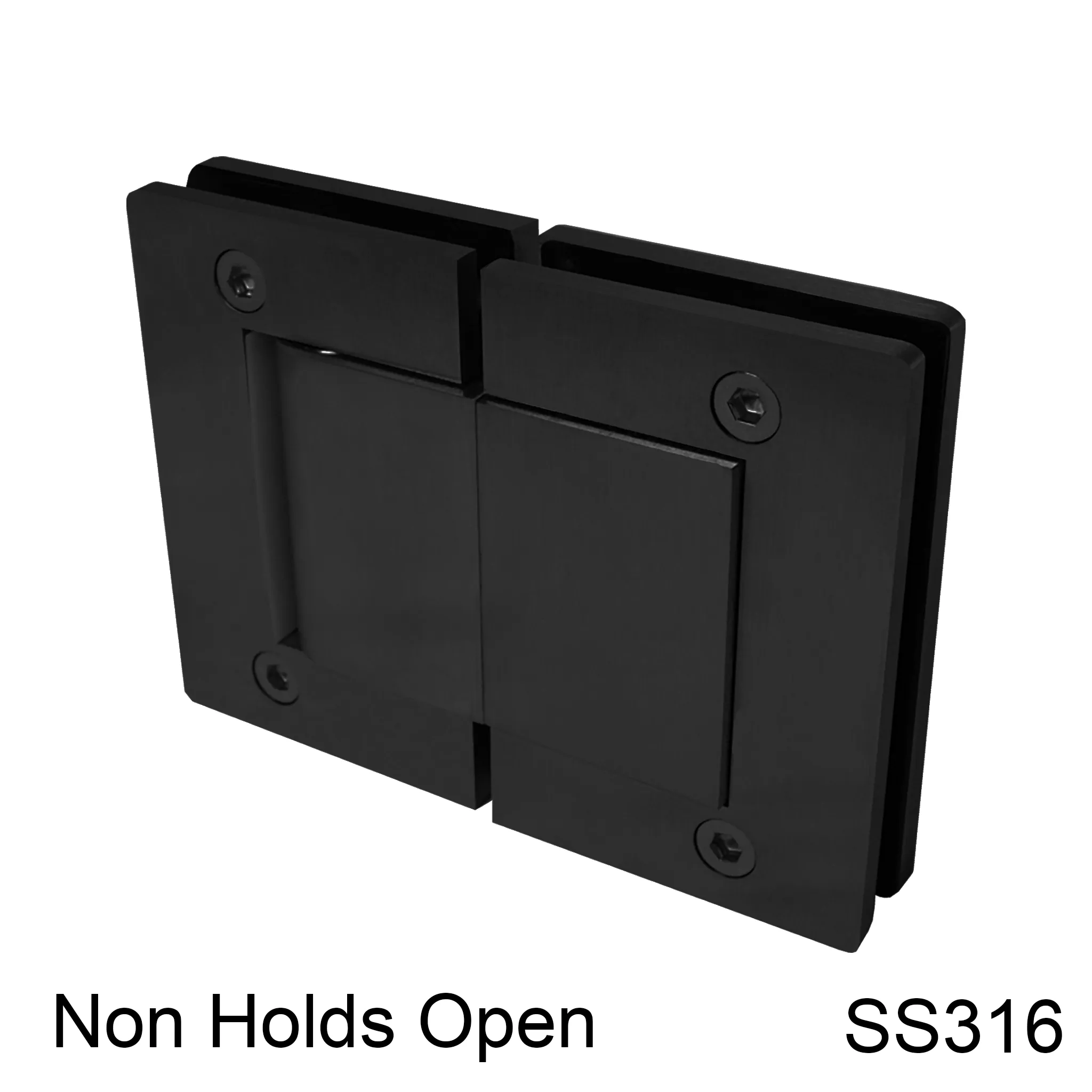 Hulk Hydraulic Hinge - 180° Glass to Glass - NHO - Box of 2 - SS316 (BS, PS, MBL)