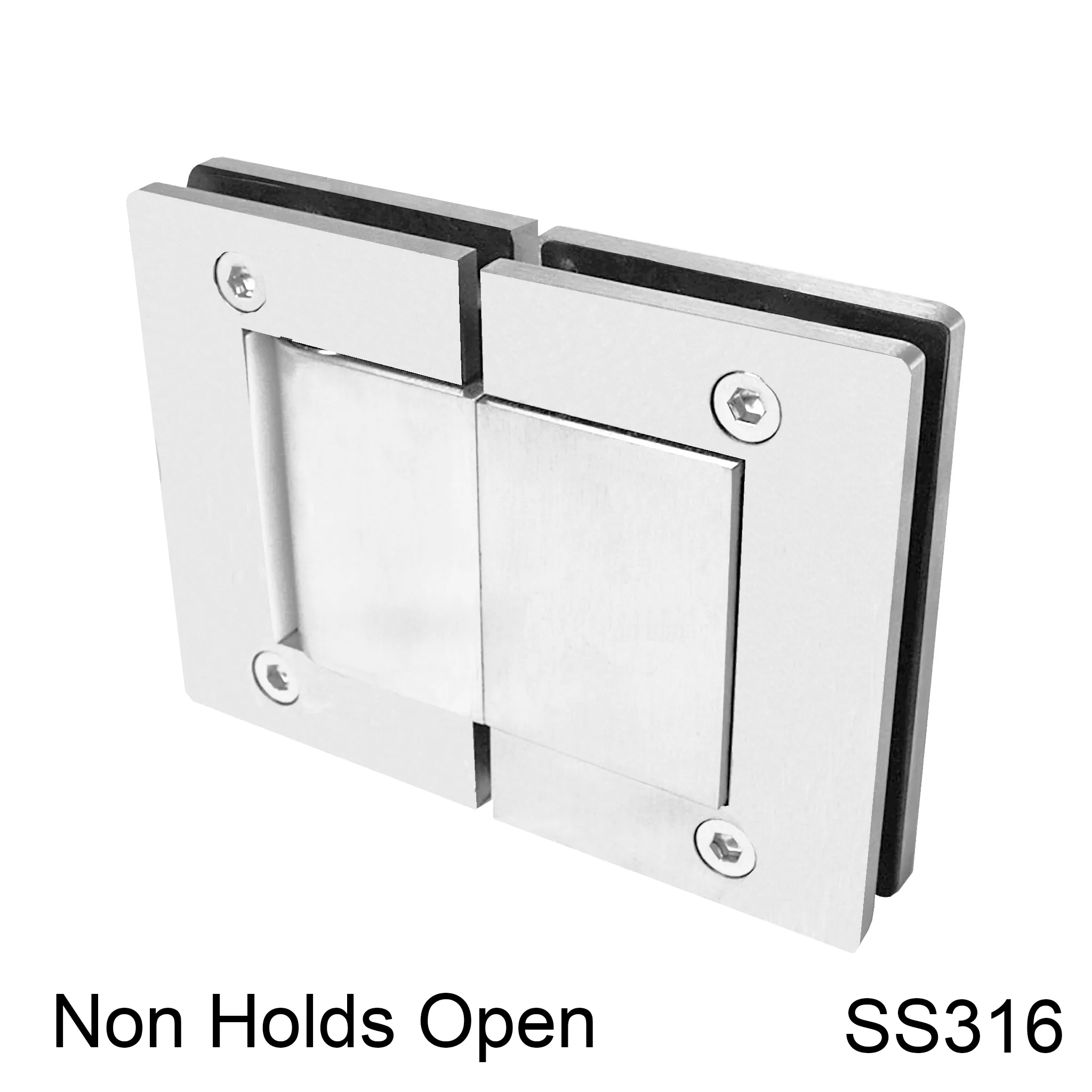 Hulk Hydraulic Hinge - 180° Glass to Glass - NHO - Box of 2 - SS316 (BS, PS, MBL)