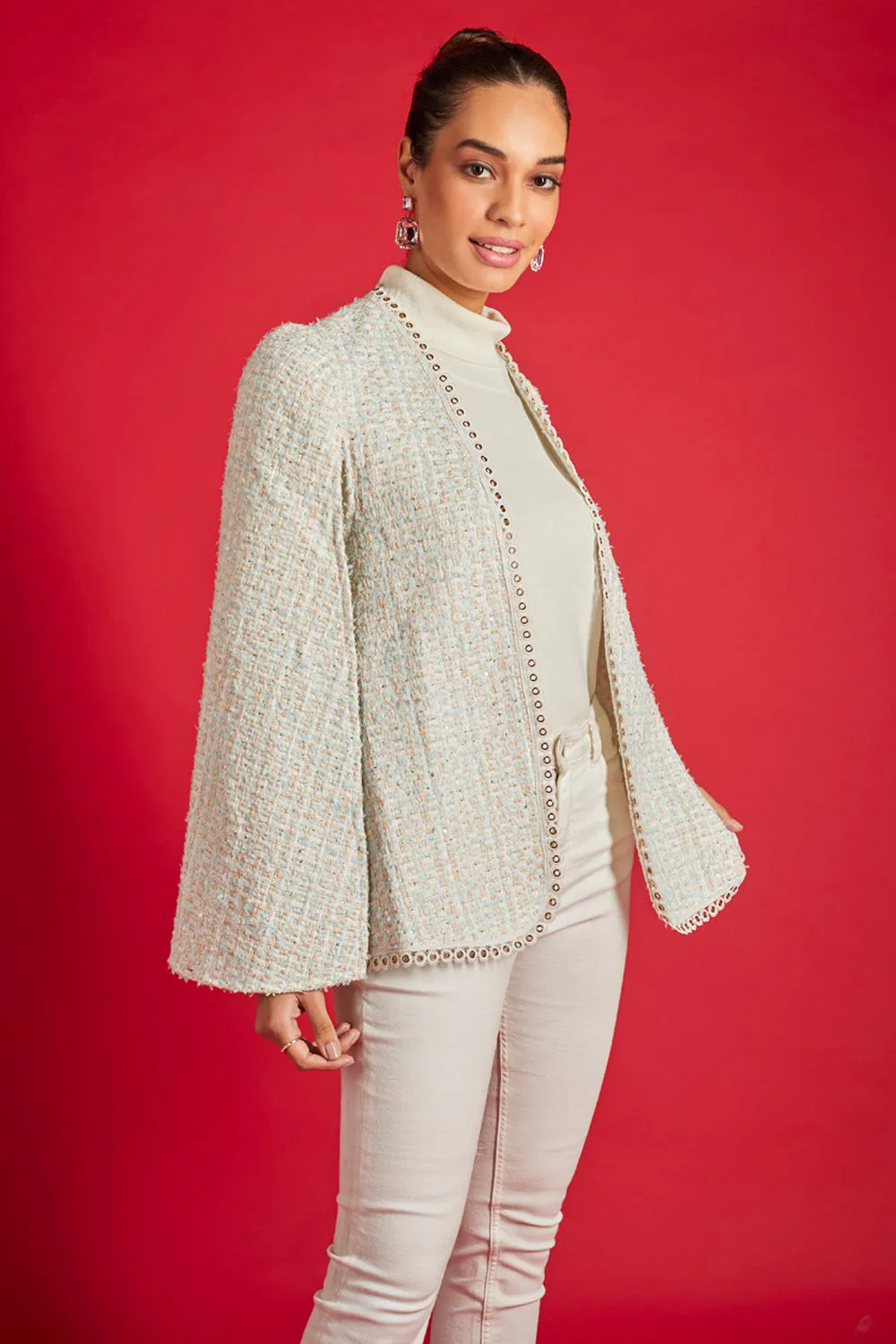 Ice Blue Statement Cape