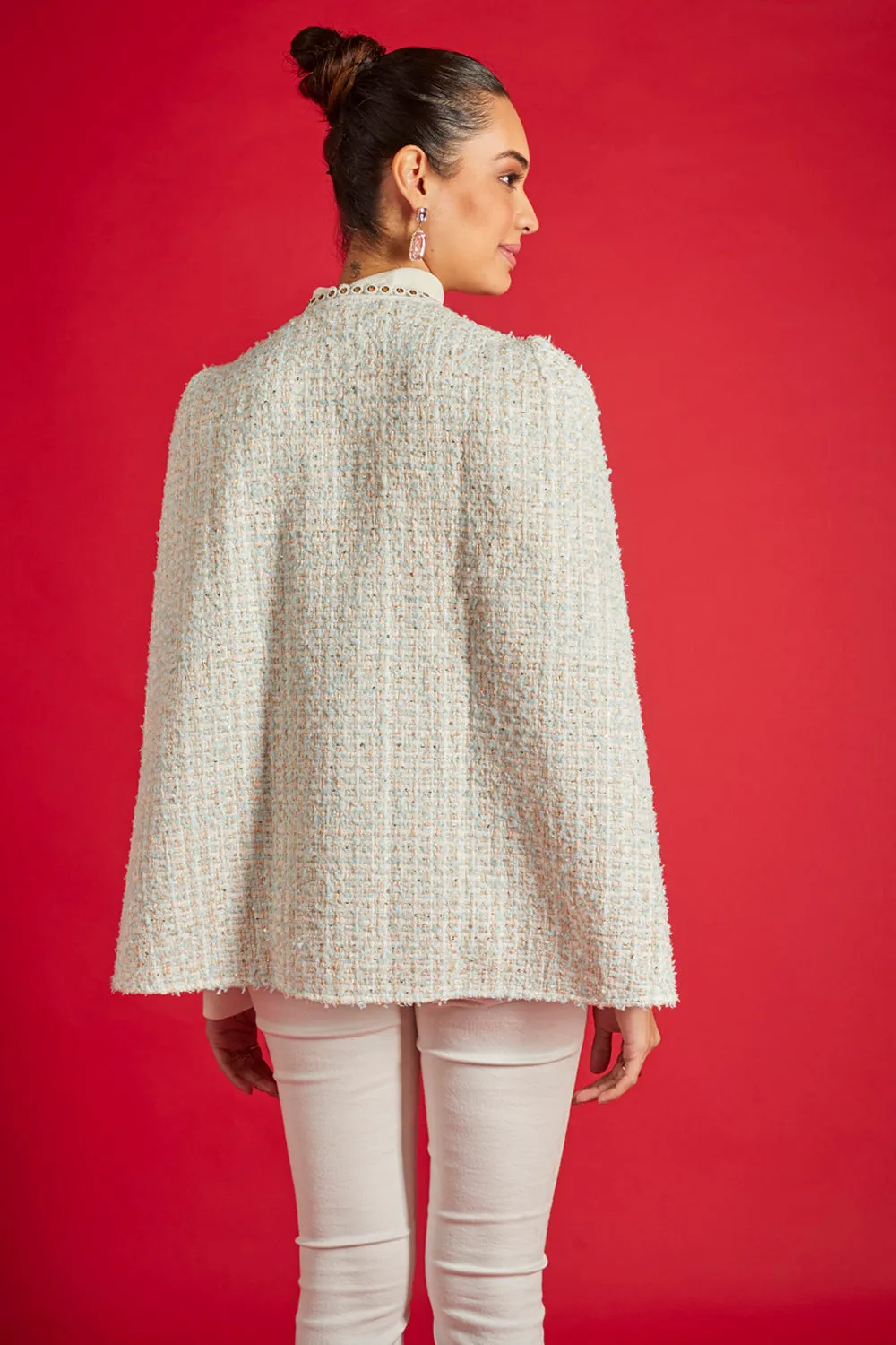 Ice Blue Statement Cape