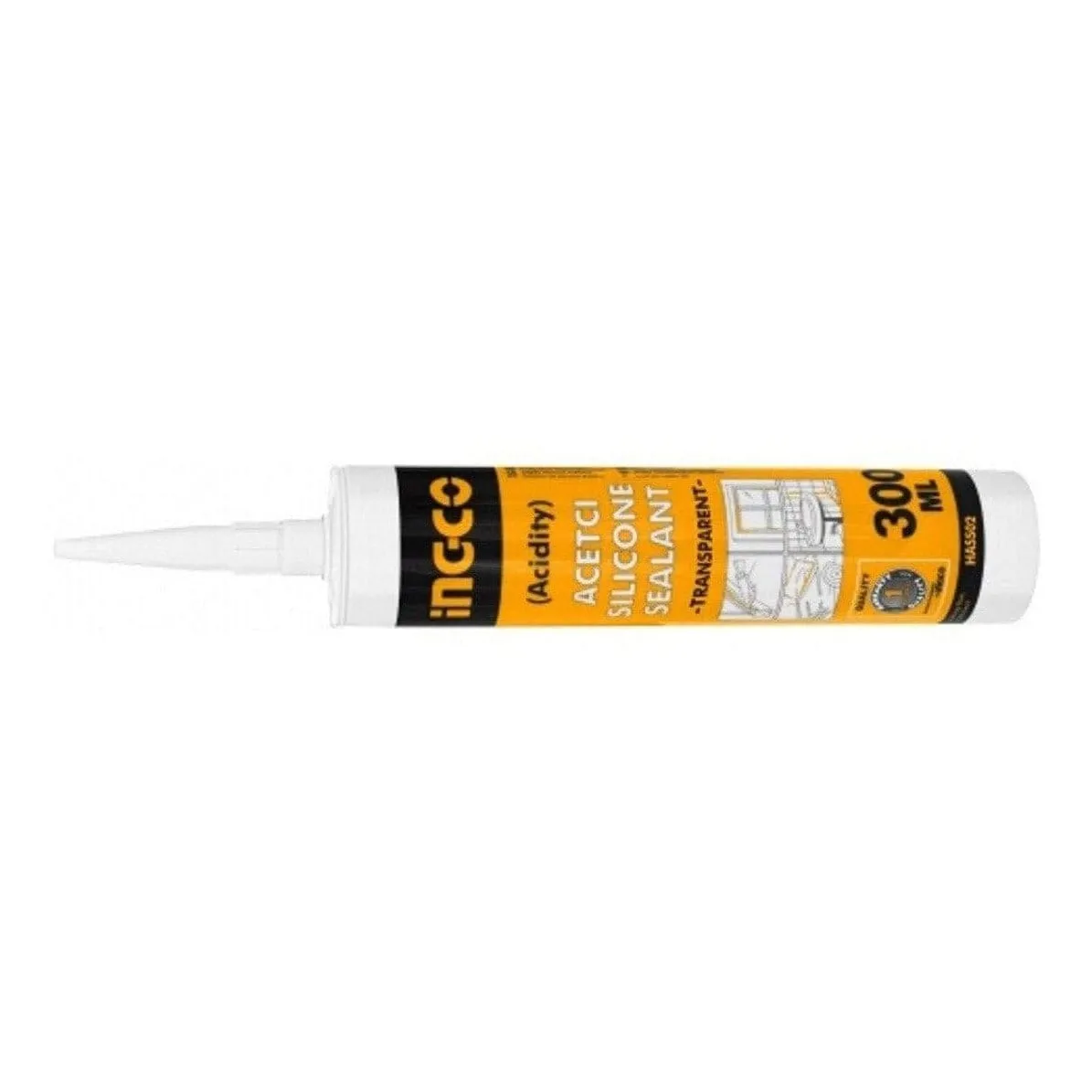 Ingco Acetic Silicone Sealant – White, Black & Transparent – 300ml