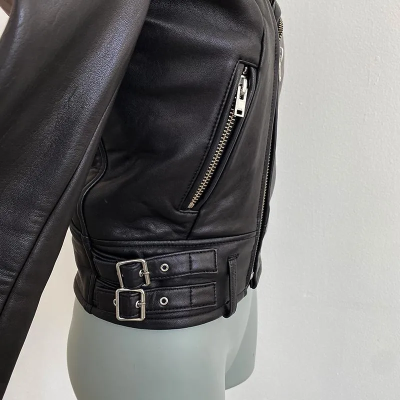 IRO x Barneys NY Chayama Leather Motorcycle Jacket Black Size 34