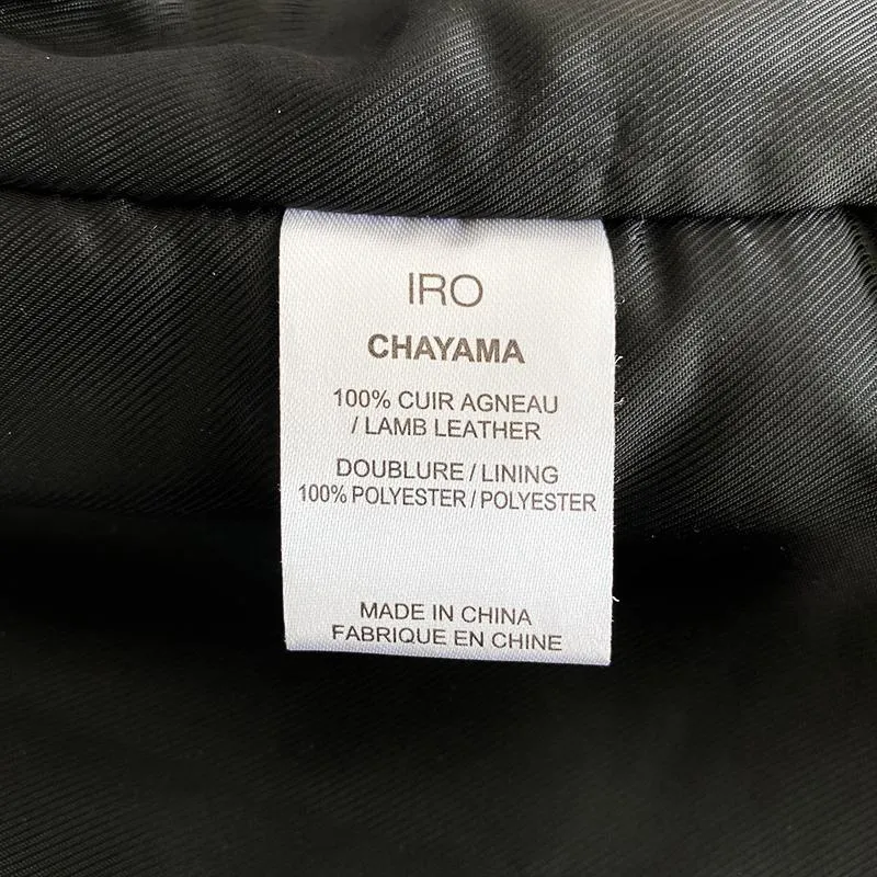 IRO x Barneys NY Chayama Leather Motorcycle Jacket Black Size 34