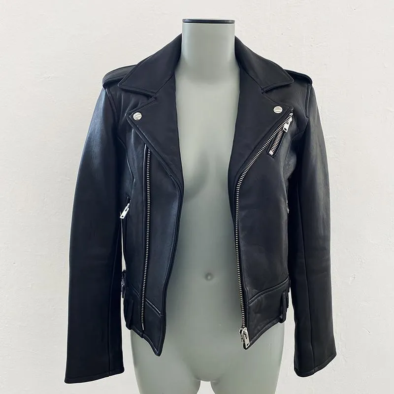 IRO x Barneys NY Chayama Leather Motorcycle Jacket Black Size 34