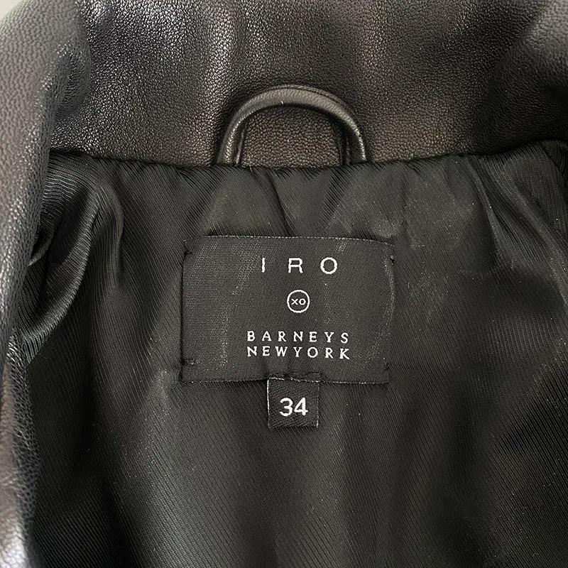 IRO x Barneys NY Chayama Leather Motorcycle Jacket Black Size 34