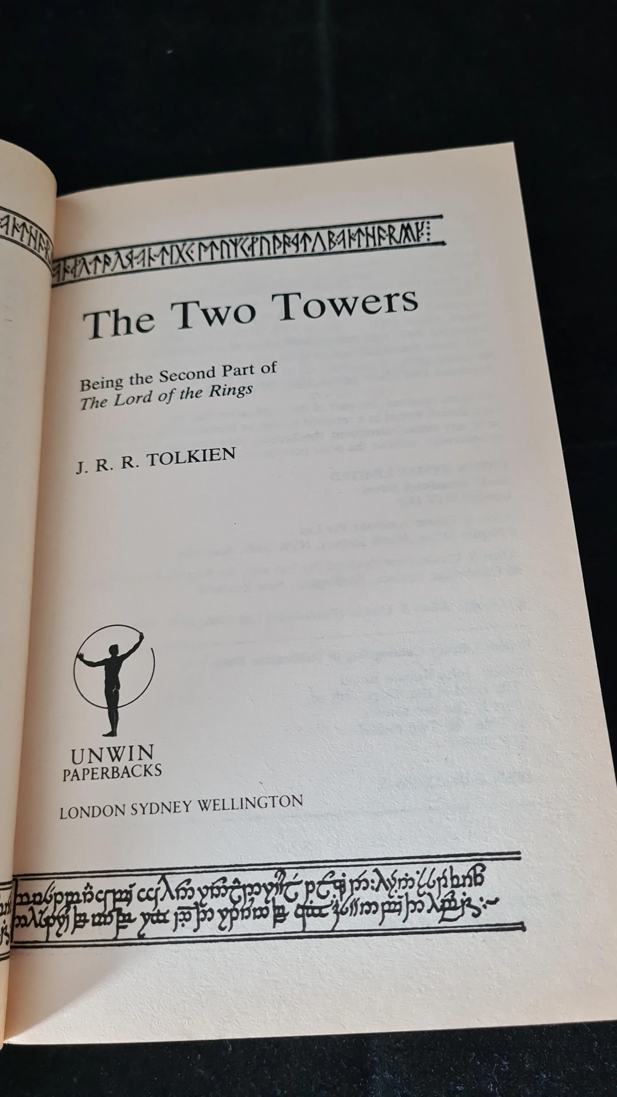 J R R Tolkien - The Fellowship of The Ring, Unwin Paperbacks Part 1, 2 & 3, 1989