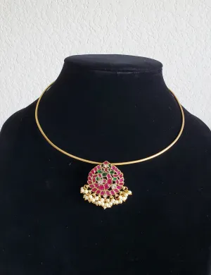 Jadau Kundan Peacock Pendant Hasli