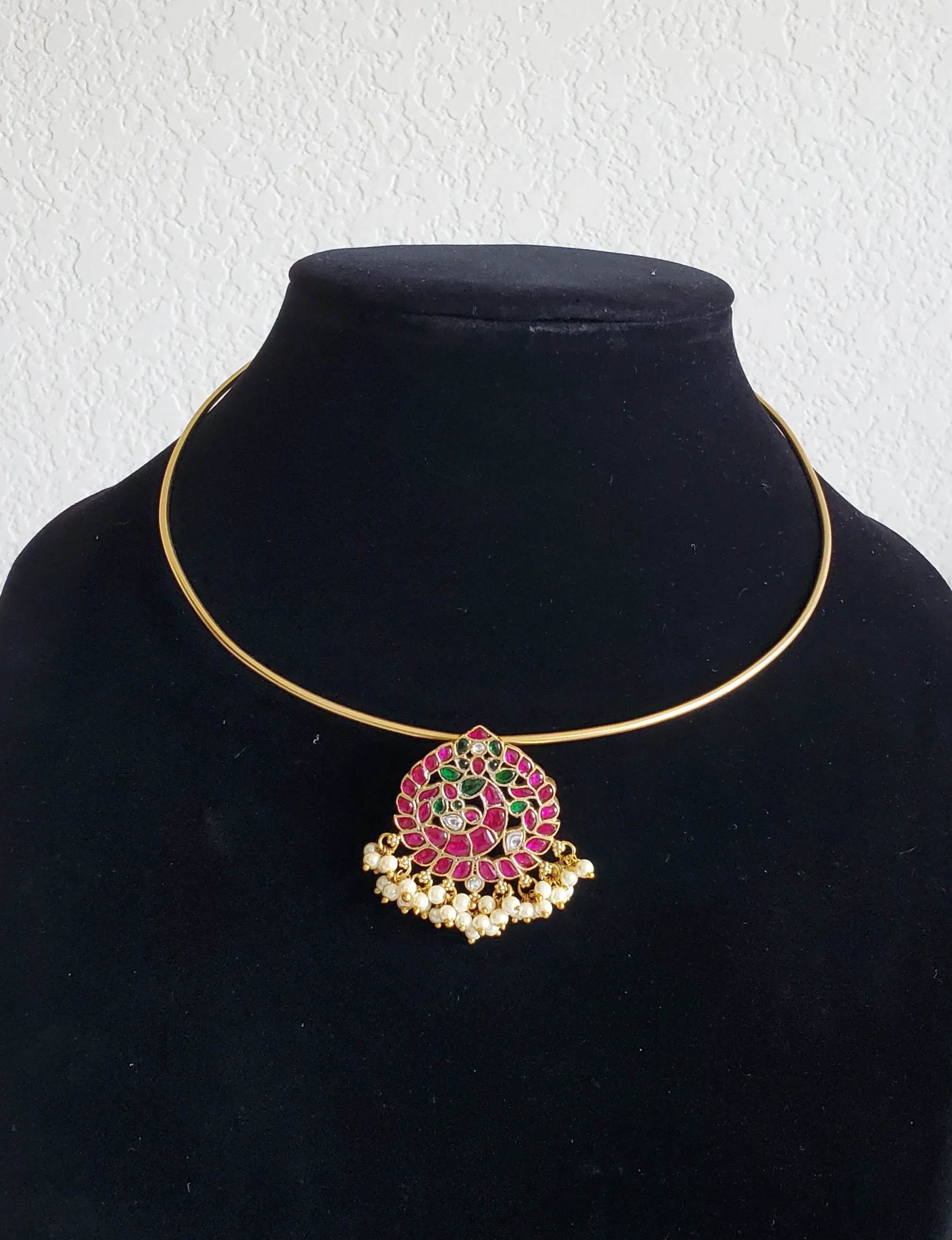 Jadau Kundan Peacock Pendant Hasli