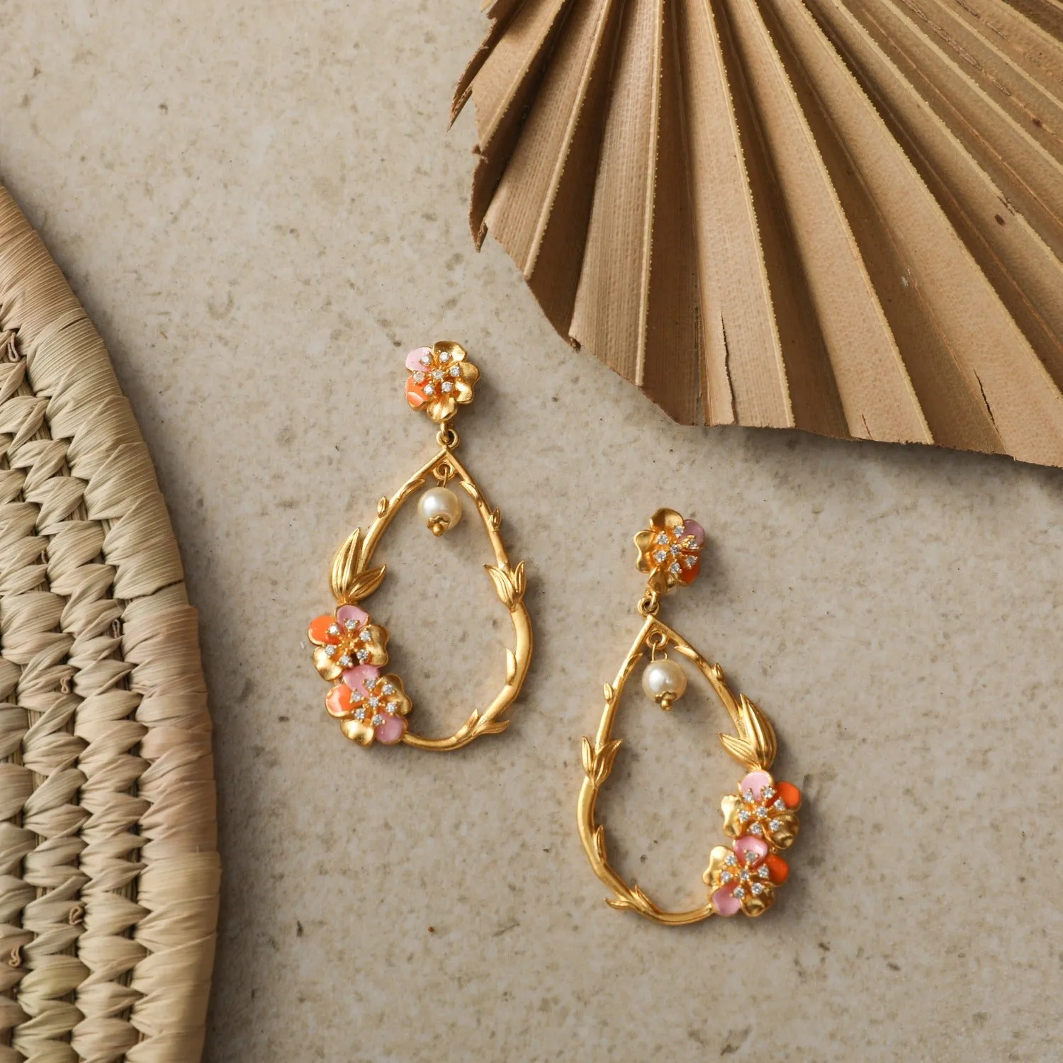 Jalaja Statement Floral Drop Earrings