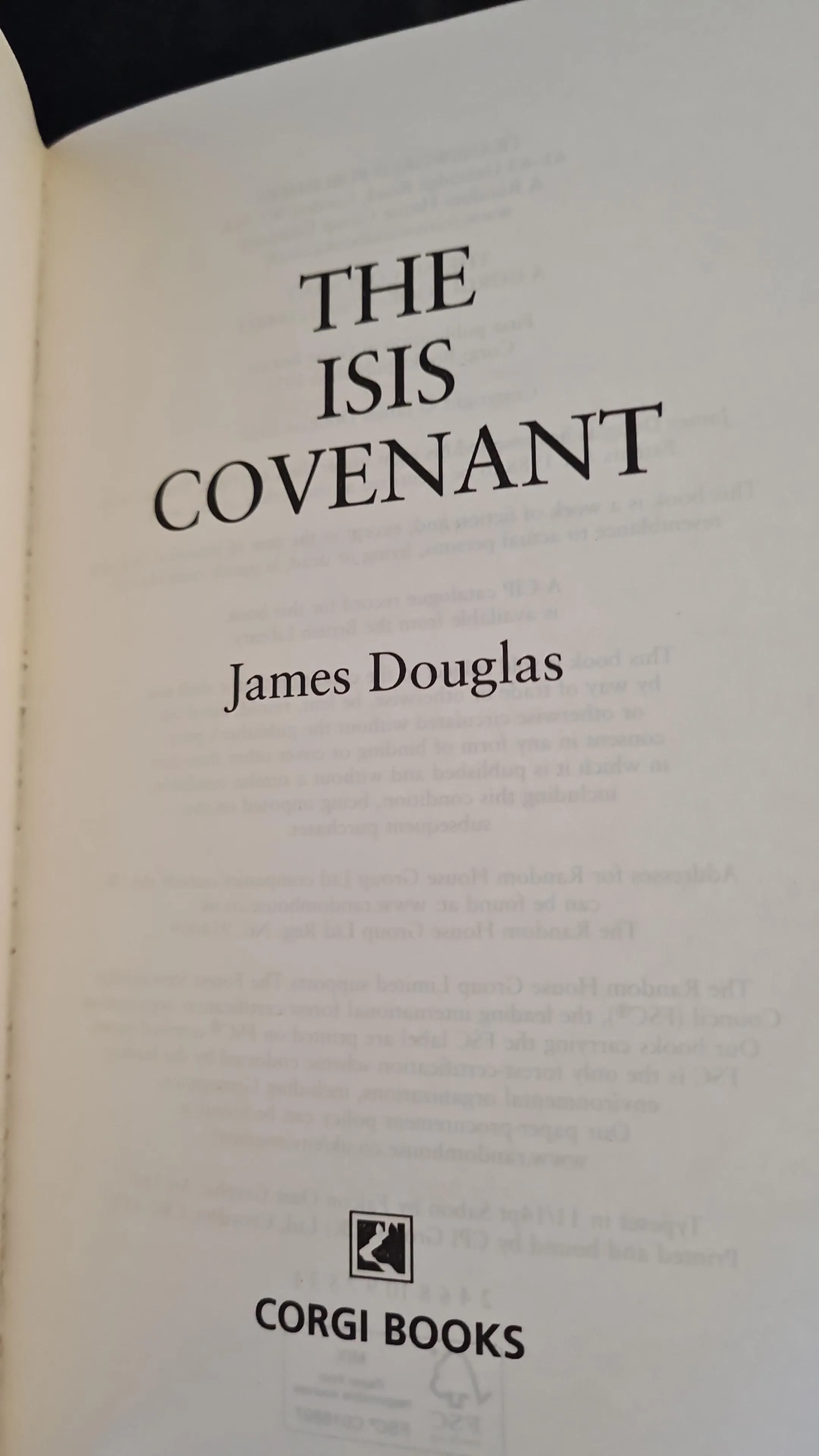 James Douglas - The Isis Covenant, Corgi Books, 2012, Paperbacks