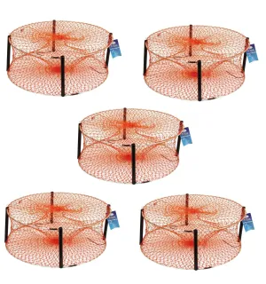 Jarvis Walker Round Orange Heavy Duty Crab Pot - 5 Pack