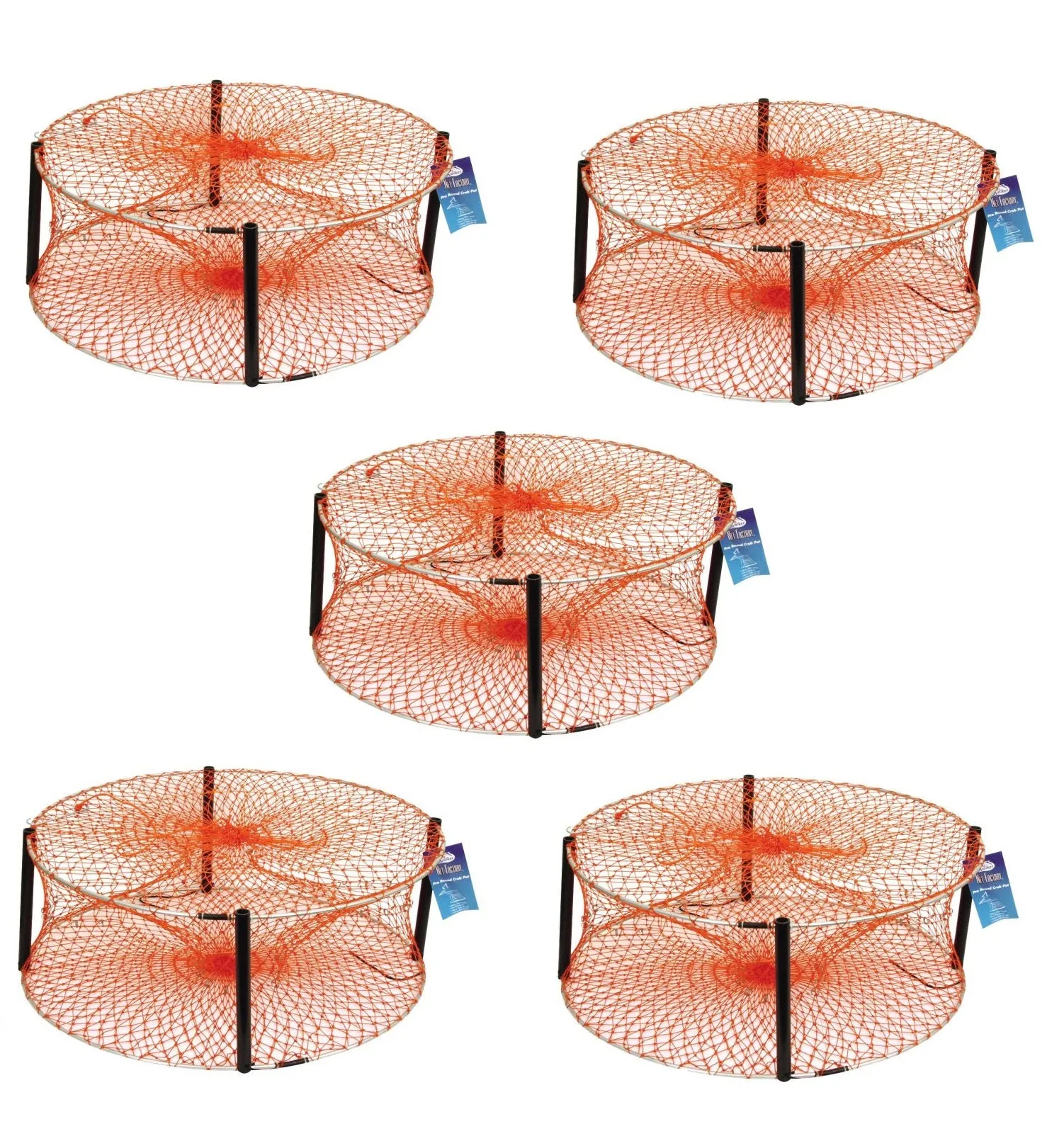 Jarvis Walker Round Orange Heavy Duty Crab Pot - 5 Pack