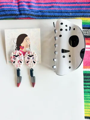 Jason mask earrings