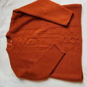 JOYCE SPORTSWEAR, Women's, Burnt Orange, Fall, Cozy, Wool Boxy Sweater