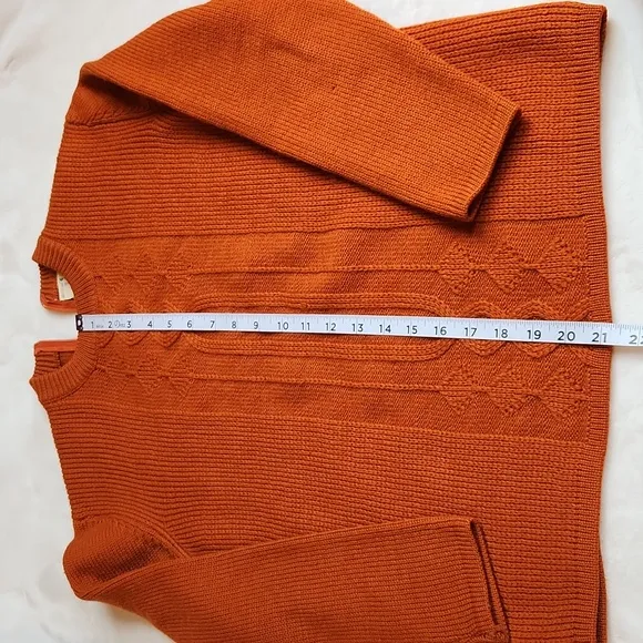 JOYCE SPORTSWEAR, Women's, Burnt Orange, Fall, Cozy, Wool Boxy Sweater
