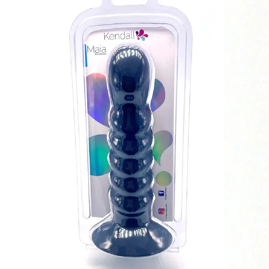 Kendall Firm Silicone 8 Inch Ribbed Dildo - Black