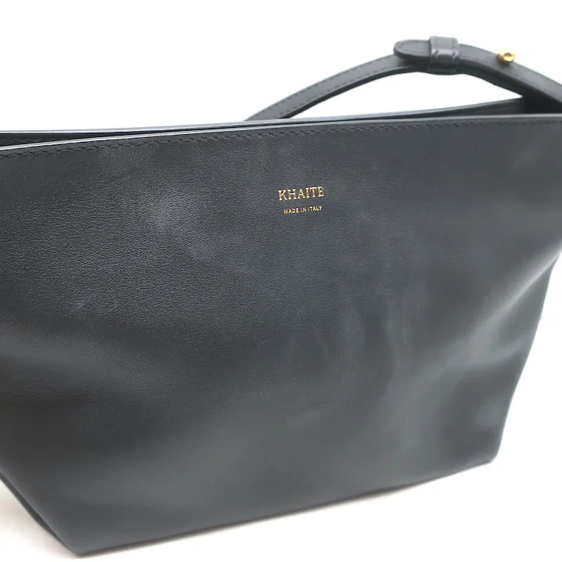 Khaite Adeline Envelope Crossbody Bag Black Leather