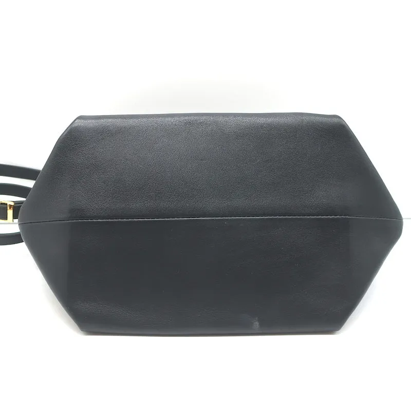 Khaite Adeline Envelope Crossbody Bag Black Leather