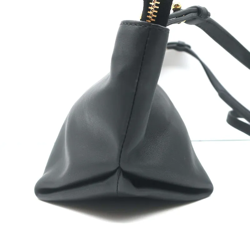 Khaite Adeline Envelope Crossbody Bag Black Leather