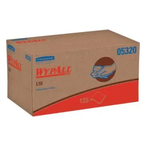 Kimberly-Clark Professional WypAll L10 Utility Wipes, POP-UP Box, 1Ply, 9 x 10 1/2, White, 125/Box, 05320