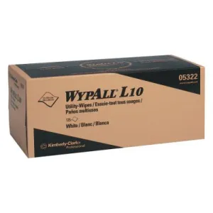 Kimberly-Clark Professional WypAll L10 Utility Wipes, Pop-Up Box, White, 125 per box, 05322
