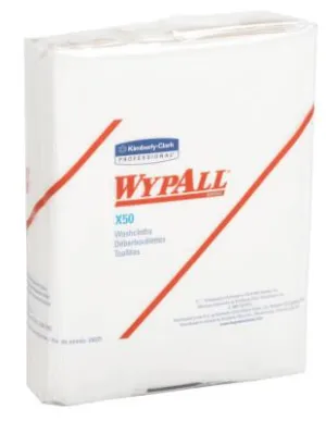 Kimberly-Clark Professional WypAll X50 Wipers, 1/4 Fold, White, 26 per pack, 35025