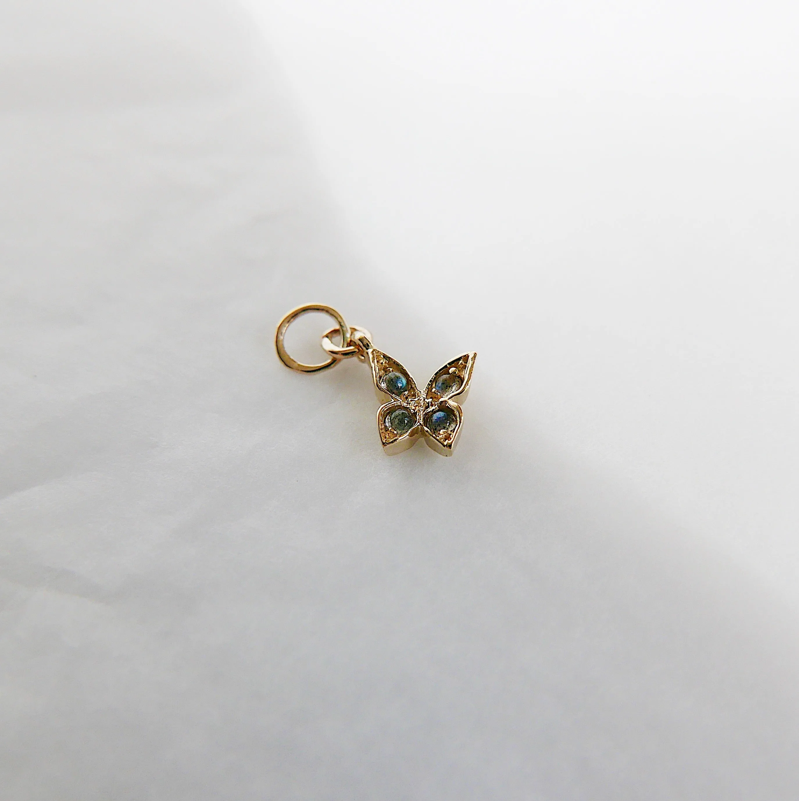 Labradorite Butterfly Charm