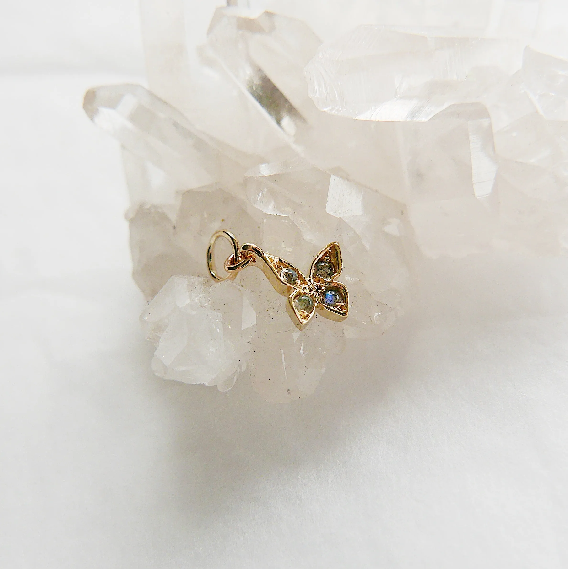 Labradorite Butterfly Charm