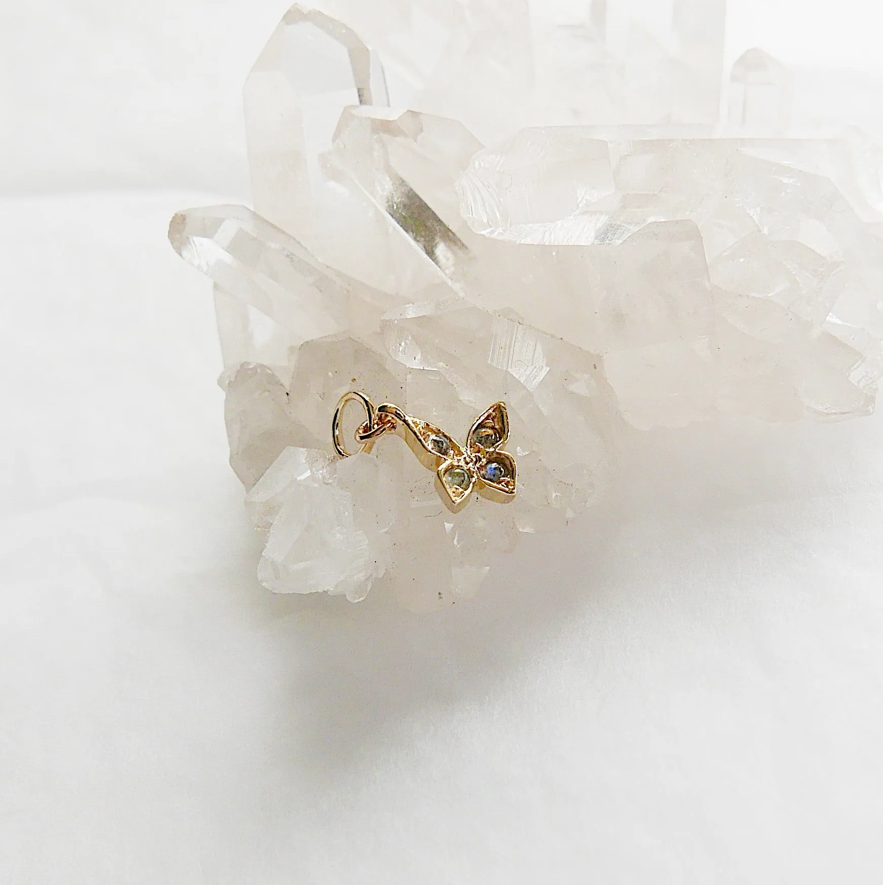 Labradorite Butterfly Charm
