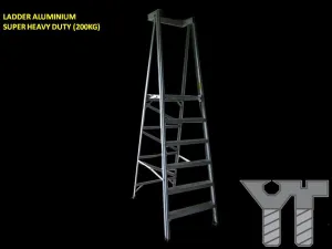 LADDER ALUMINIUM SUPER HEAVY DUTY 7 STEPS (200KG)