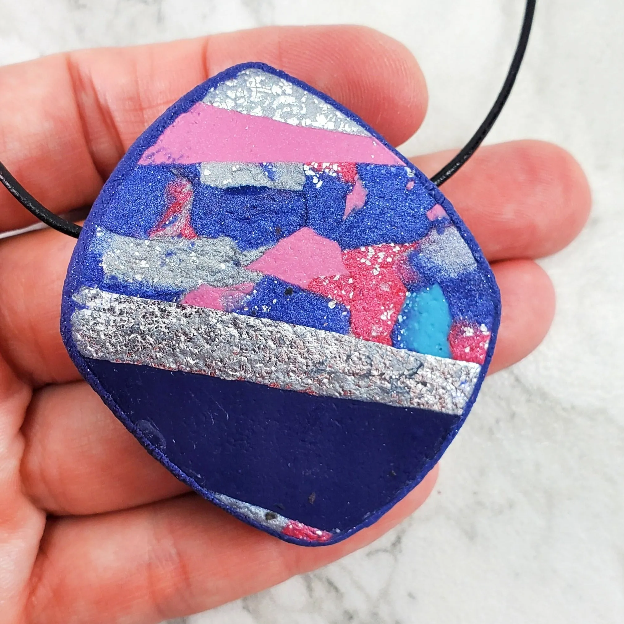 Large Angled Square Pendant - Very Peri