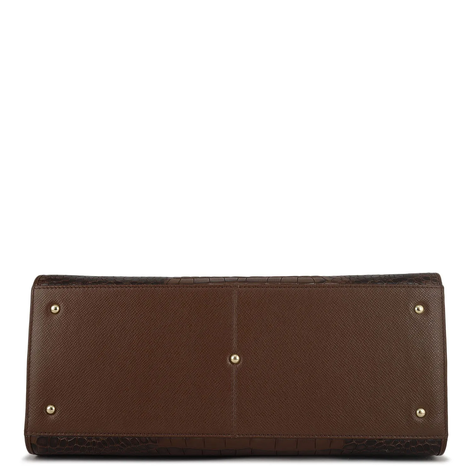 Large Croco Franzy Leather Satchel - Date