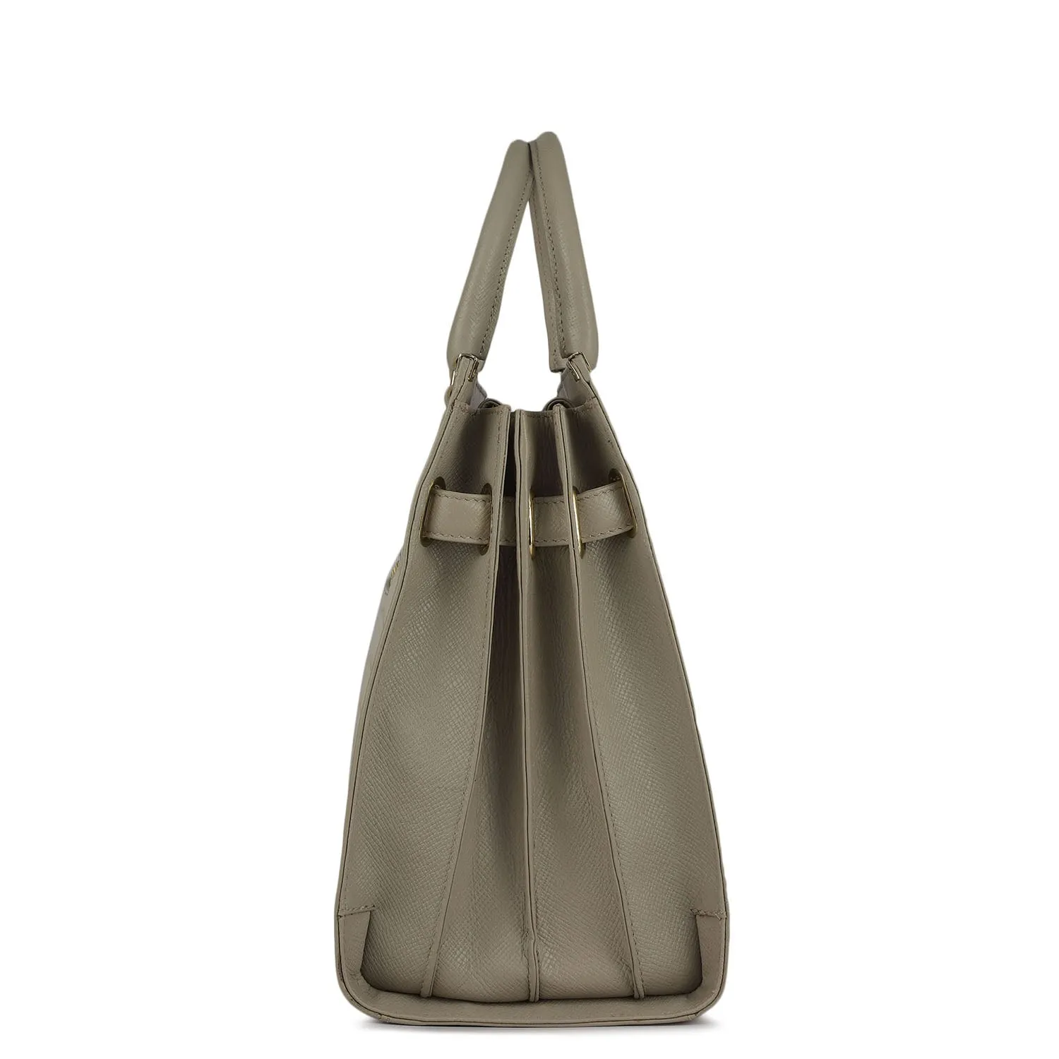 Large Croco Franzy Leather Satchel - Frost