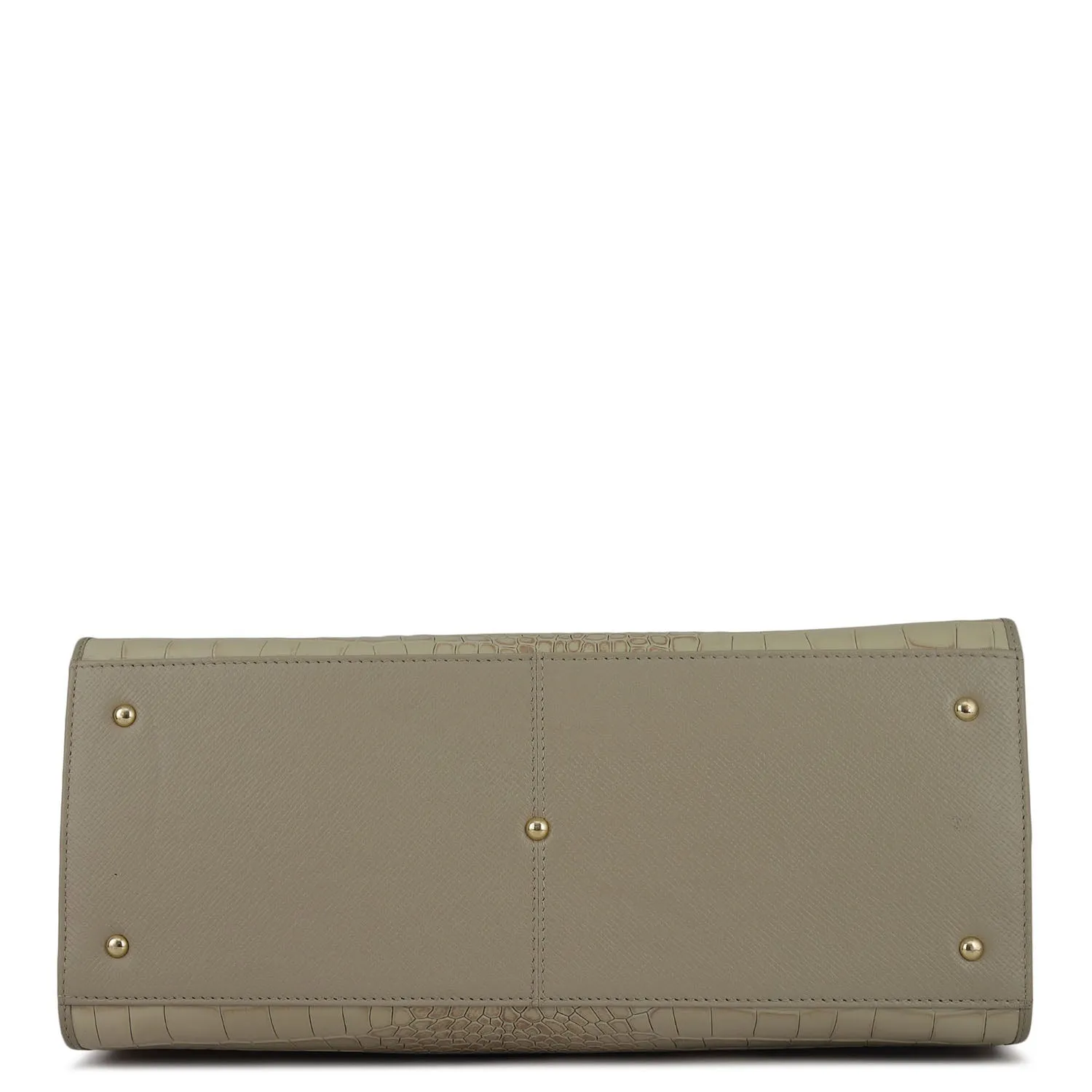 Large Croco Franzy Leather Satchel - Frost
