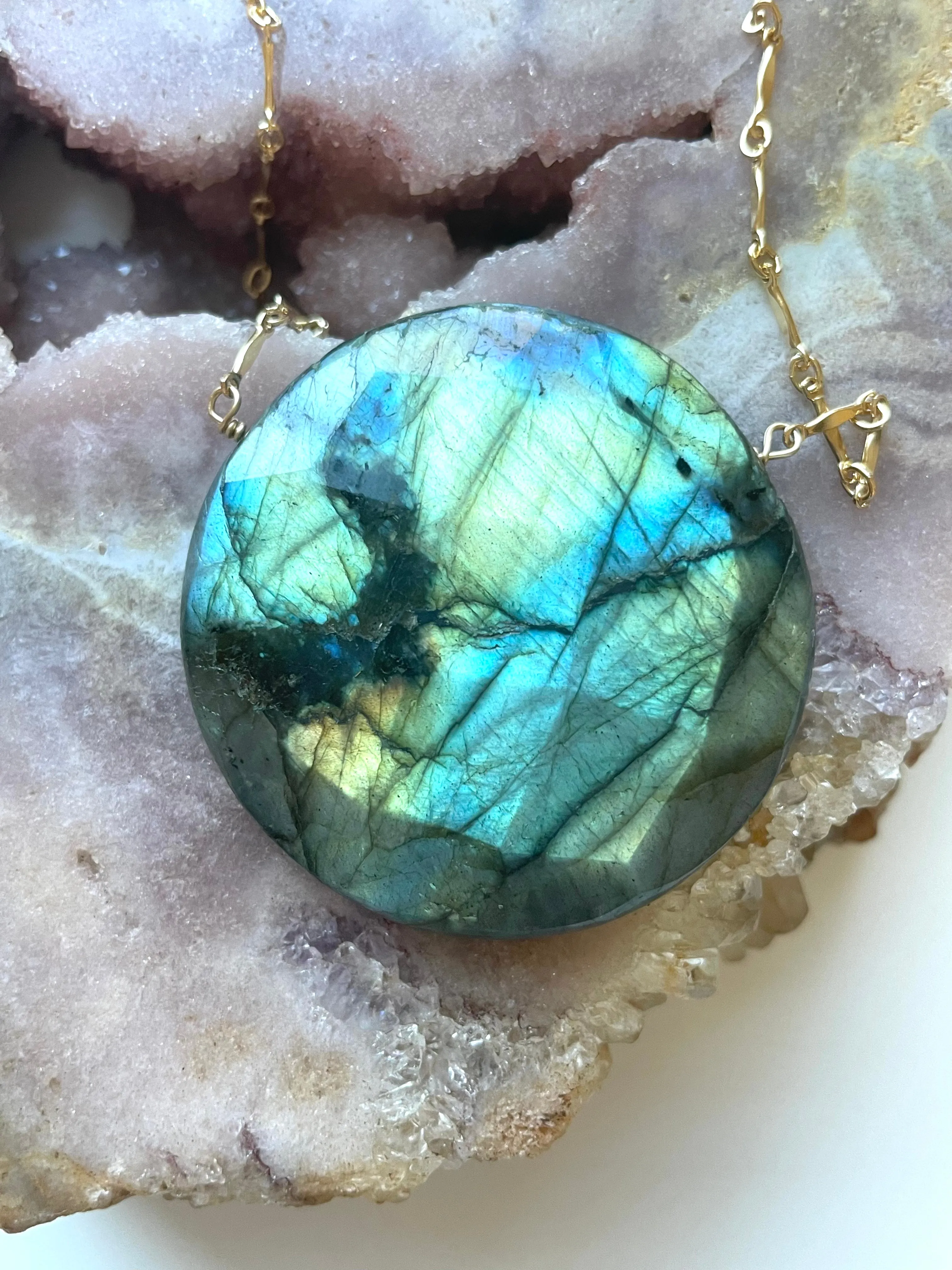 Large Labradorite Statement necklace
