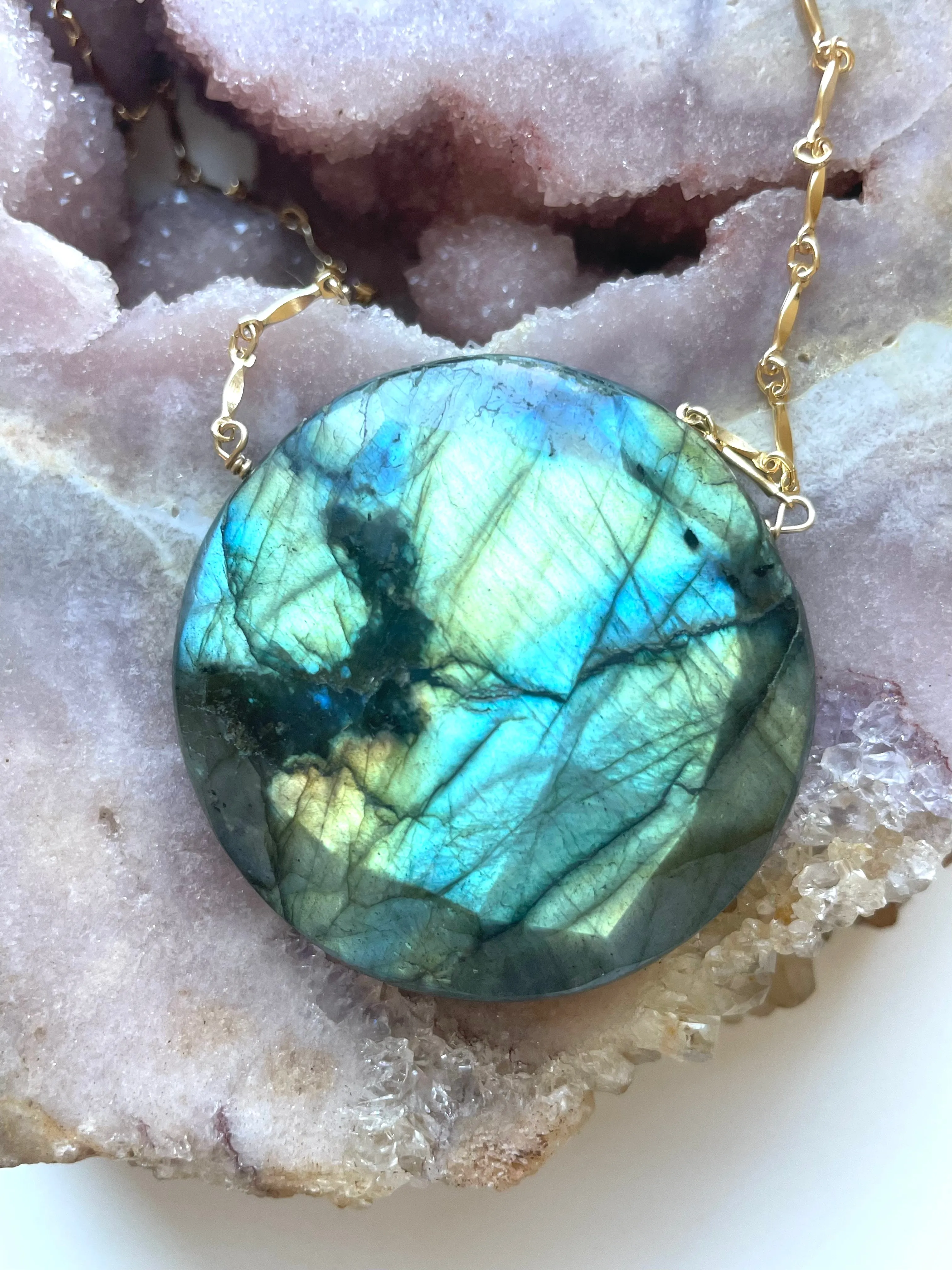 Large Labradorite Statement necklace