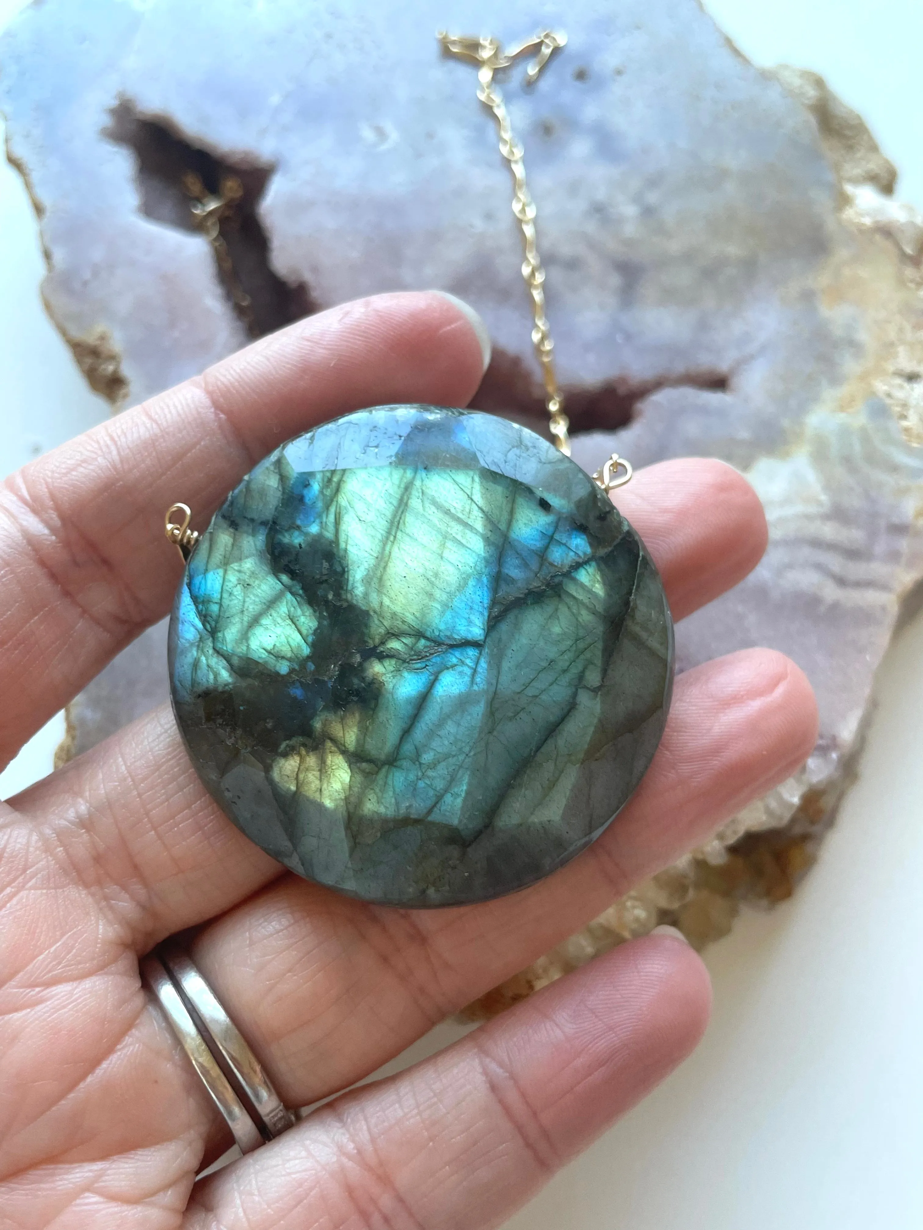 Large Labradorite Statement necklace