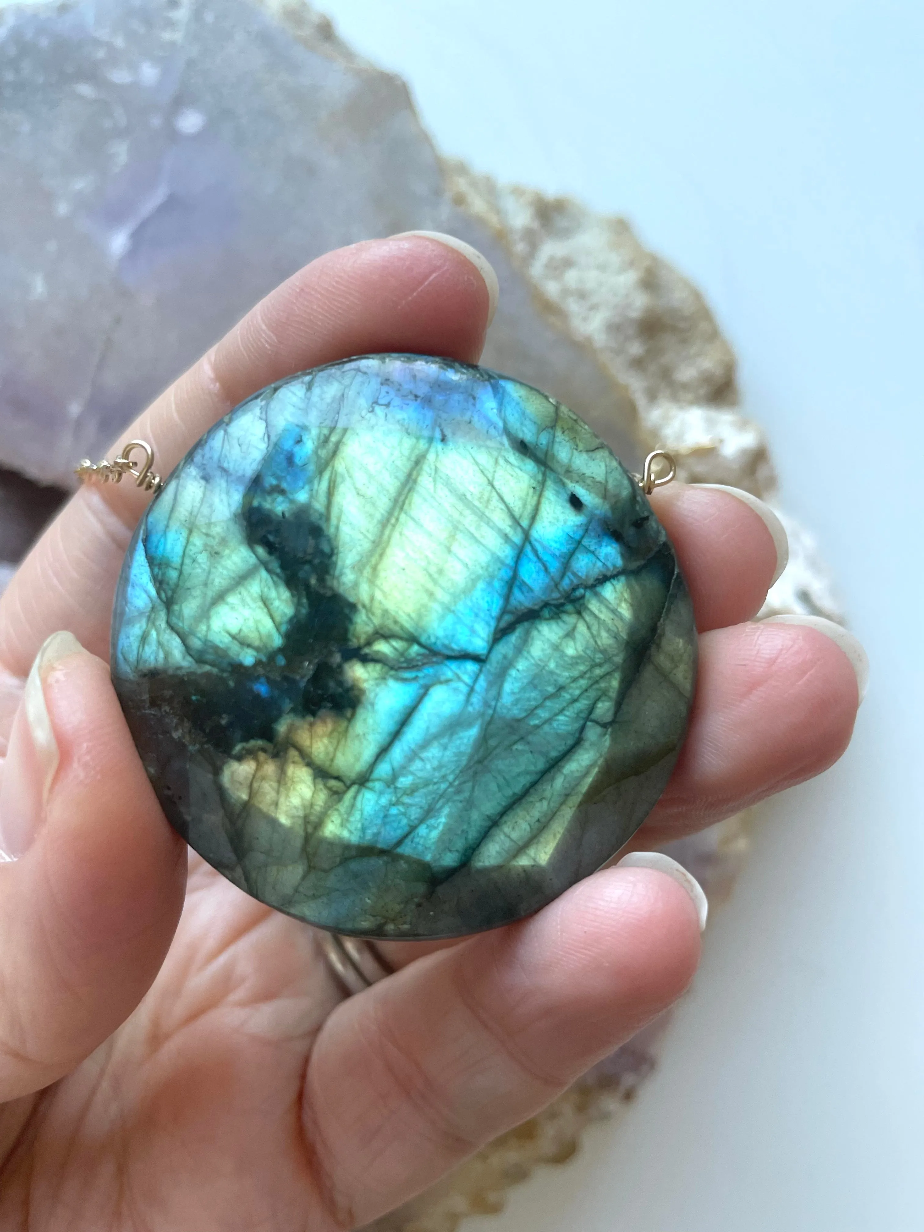 Large Labradorite Statement necklace