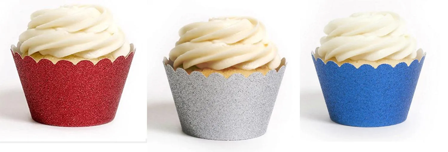 Laser Cut Glitter Cupcake Wrappers Pkg 15