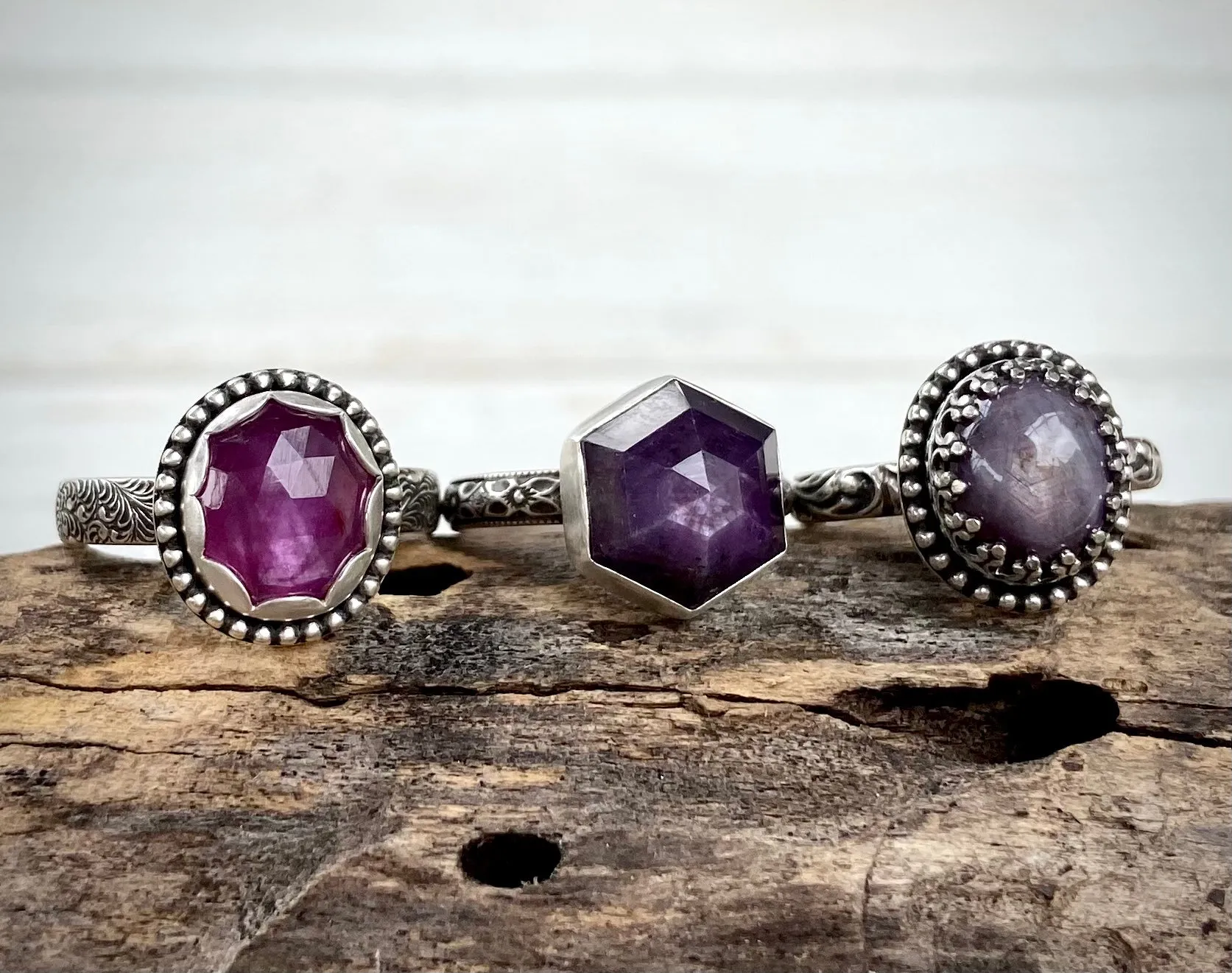 Lavender Star Ruby Ring