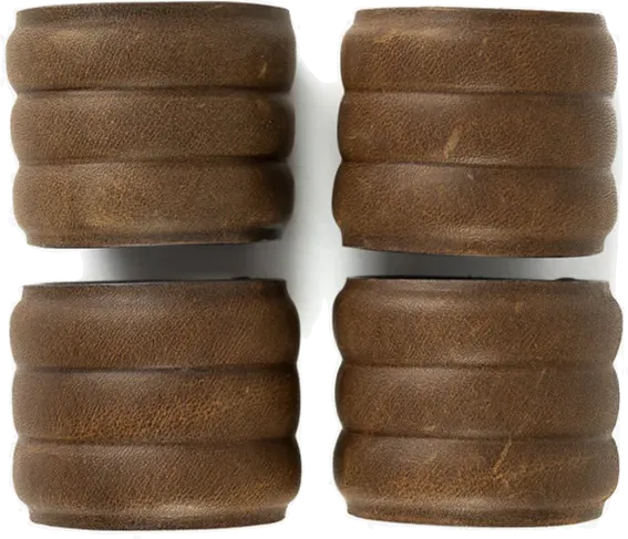 Leather Napkin Ring Set - Set of 4