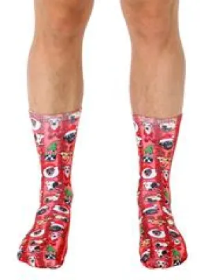 Living Royal Unisex Crew Fashion Socks, Christmas Dog, One Size