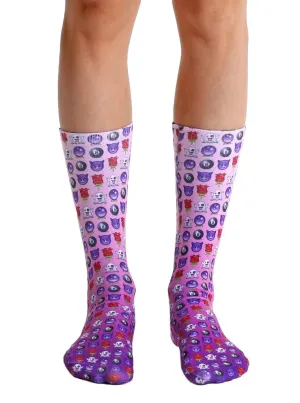 Living Royal Unisex Crew Fashion Socks, Wild Child Emoji, One Size